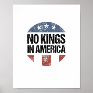 Poster Pas de rois en Amérique Vintage Patriotique Pas de