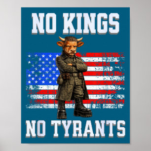 Poster Pas de rois pas de tyrans drapeau américain design