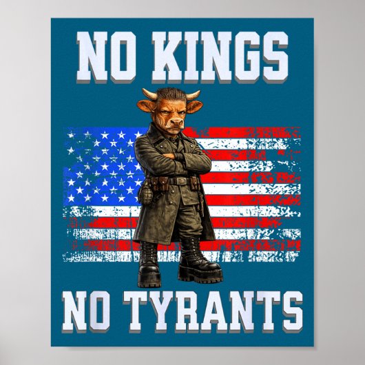 Poster Pas de rois pas de tyrans drapeau américain design (Devant)