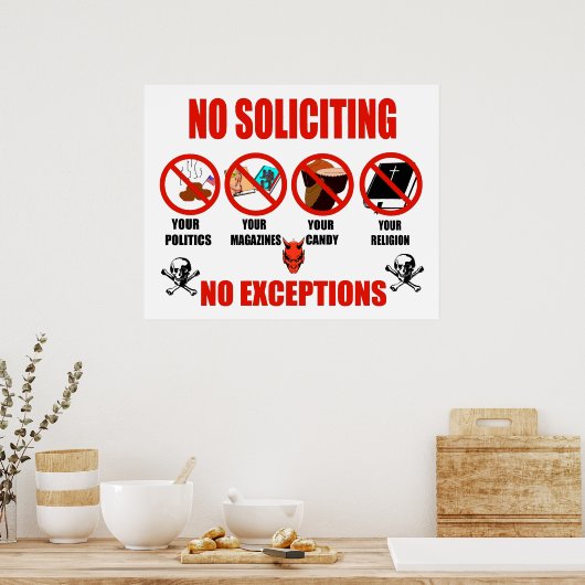 Poster Pas de sollicitation (Cuisine)