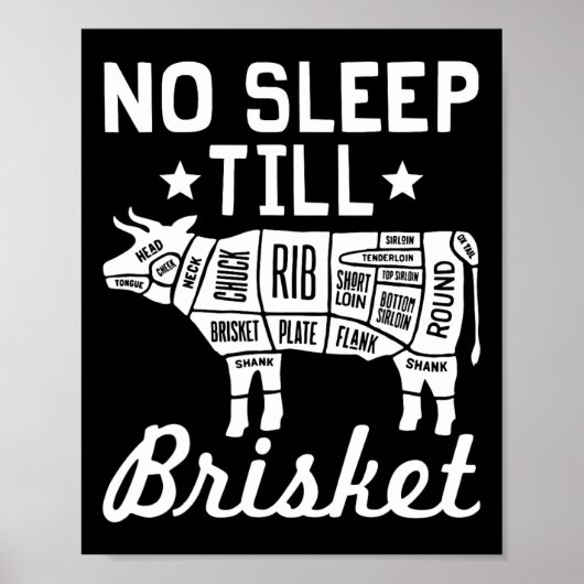 Poster Pas De Sommeil Til Brisket - Drôle Bbq Beef Cadeau (Devant)