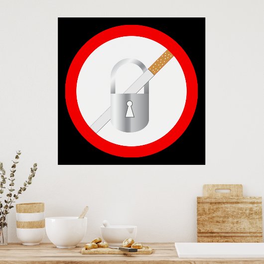Poster Pas de symbole fumeur (Cuisine)