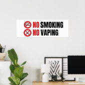Poster Pas de tabagisme Pas de Vapin (Bureau à domicile)