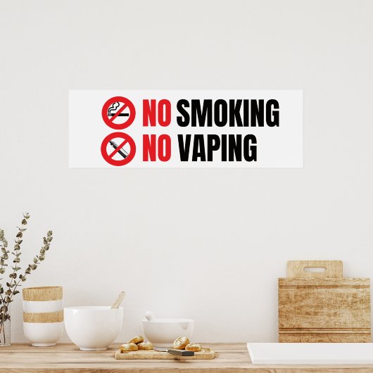 Poster Pas de tabagisme Pas de Vapin (Cuisine)
