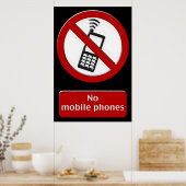 Poster Pas de téléphone portable (Cuisine)