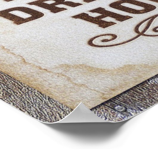 Poster Pas de travail pendant les heures de boisson affic (Coin)