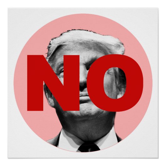 Poster Pas de Trump (rose et rouge) (Devant)
