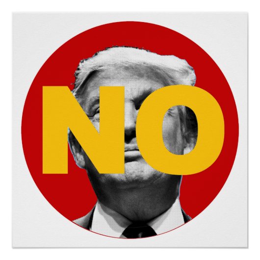 Poster Pas de Trump (rouge et jaune) (Devant)