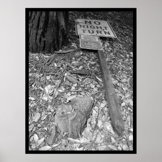 Poster pas de virage à droite (Devant)