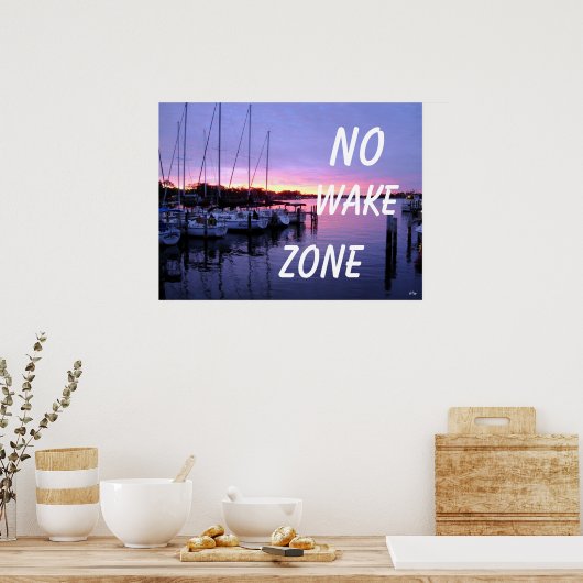 Poster Pas de Wake Zone Marina Sunset (Cuisine)
