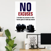 Poster Pas d'examen Bodybuilding Fitness Inspirational (Bureau à domicile)