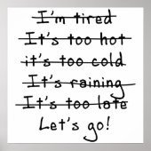 Poster Pas d'excuses...Allons-y (Devant)