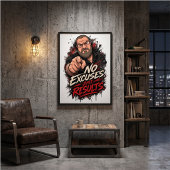 Poster Pas d'excuses. Juste des résultats.