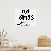 Poster Pas d'OGM en vie et manger blanc sain (Cuisine)