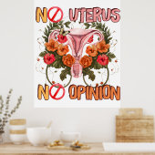 Poster Pas d'utérus pas d'opinion pro choix (Cuisine)