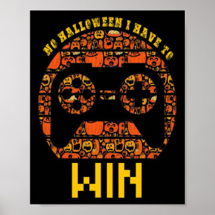 Poster Pas Halloween Je Dois Gagner Vintage Video Game Co