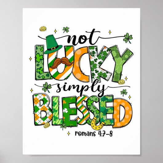 Poster Pas Lucky Simplement Béni Jour de la Saint Patrick (Devant)