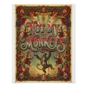 Poster Pas mes singes ! Conception d'affiche de cirque vi