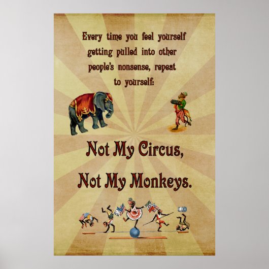 Poster Pas mon cirque, pas mes singes (Devant)