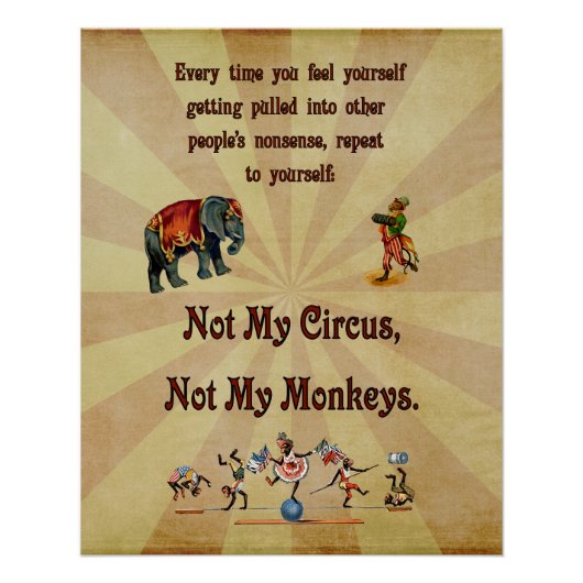 Poster Pas mon cirque, pas mes singes (Devant)