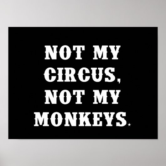 Poster Pas mon cirque, pas mes singes (Devant)