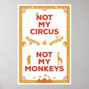 Poster Pas mon cirque, pas mes singes