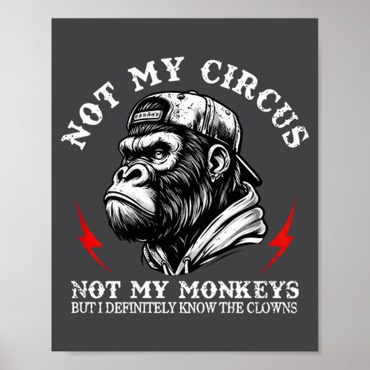 Poster Pas mon cirque pas mes singes je connais tous les (Devant)