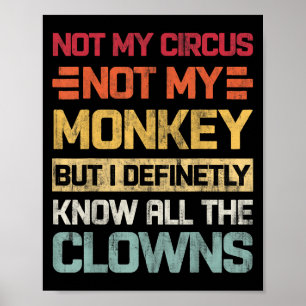 Poster Pas Mon Cirque Pas Mes Singes Mais Je Connais Tout