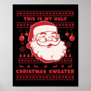 Poster Pas si moche Noël Père Noël famille Xmas