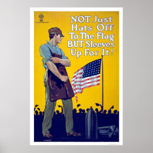 Poster Pas simplement casquettes au drapeau