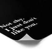 Poster Pas timide. Je n'aime simplement pas que vous disi (Coin)