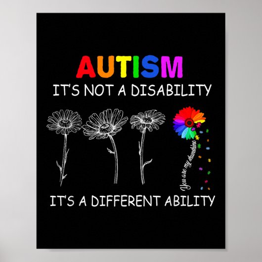 Poster Pas Un Handicap C'Est Une Capacité Différente - Au (Devant)