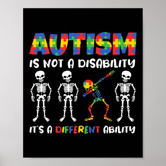 Poster Pas un handicap, une capacité différente squelette (Devant)