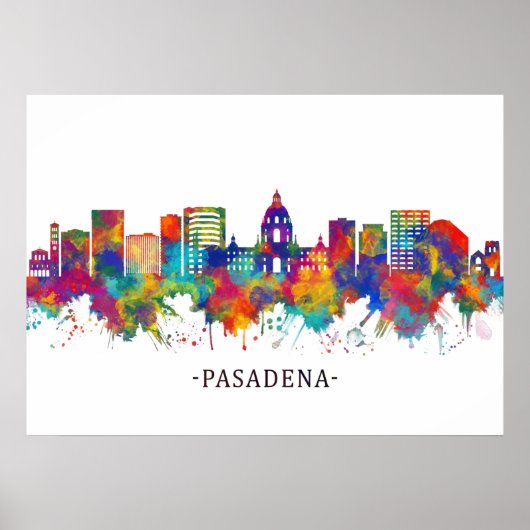 Poster Pasadena California Skyline (Devant)
