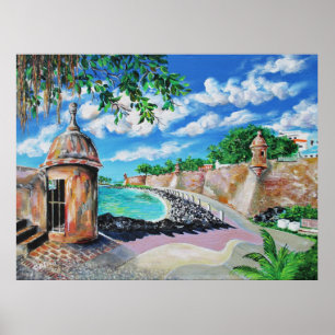 Poster Paseo del Morro, Vieux San Juan, Porto Rico