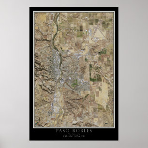 Poster Paso Robles California Carte satellite de l'affich