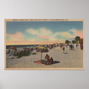 Poster Pass-a-Grille Beach, Floride - Baignades de soleil