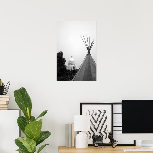 Poster Passé et présent (Bureau à domicile)