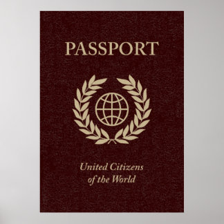 Poster passeport maroon