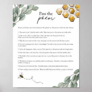 Poster Passez la Fête des mariées Poem Bee & Eucalyptus J