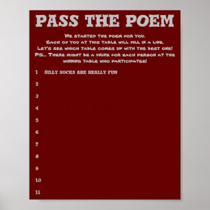 Poster Passez le jeu Mariage Poem