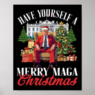 Poster Passez un méga Noël joyeux Santa drôle T