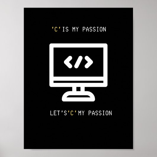 Poster Passion pour la programmation C (Devant)