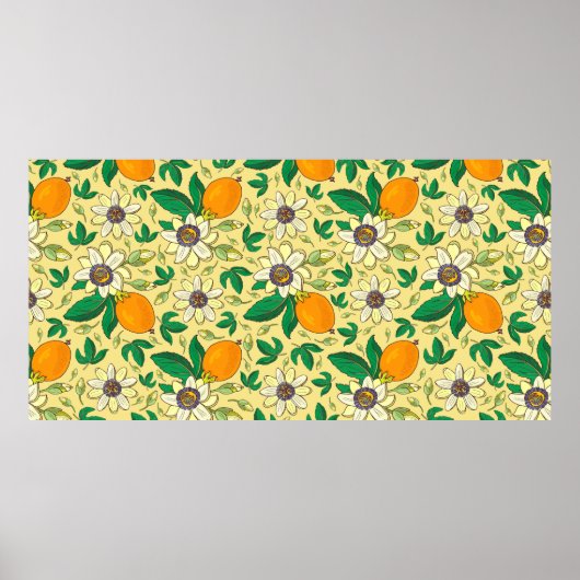 Poster Passionflower (passion, fruit de la passion) sur u (Devant)
