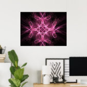 Poster passionné rose fractal (Bureau à domicile)