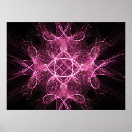Poster passionné rose fractal (Devant)