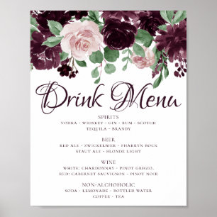 Poster Passions changeantes   Menu de boissons au vin vio