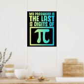 Poster Password last Digits Of Pi Funny Nerd Geek Math (Cuisine)