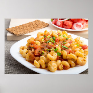 Poster Pasta cuite cavatappi closeuse