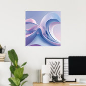 Poster Pastel Abstrait Wave Art - Design numérique apaisa (Bureau à domicile)